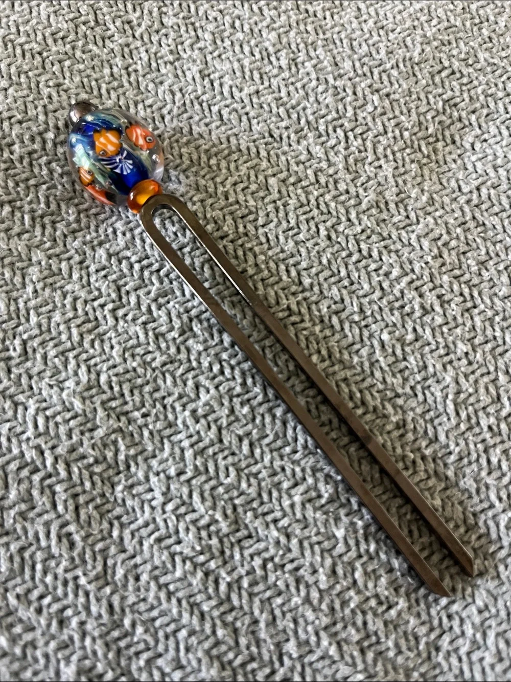 Handmade Japanese Glass Beaded Kanzashi Hair Pin